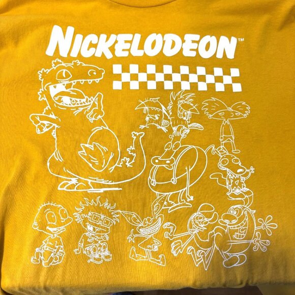 Nickelodeon Long-Sleeve Adult Graphic Tee Rugrats Yellow Size XXL Ren & Stimpy - Picture 2 of 6